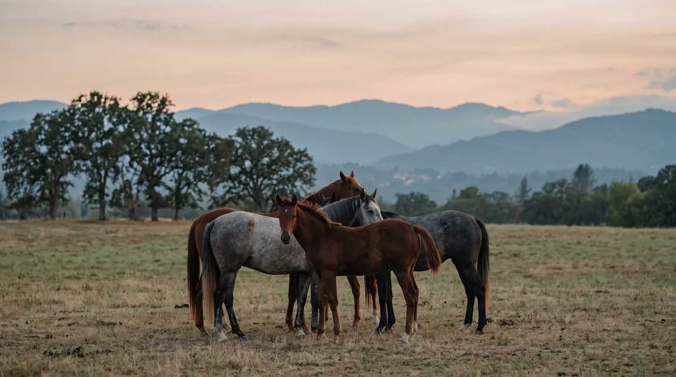 Chevaux en liberté, Écuries Les Sabots de Cherley, Drôme